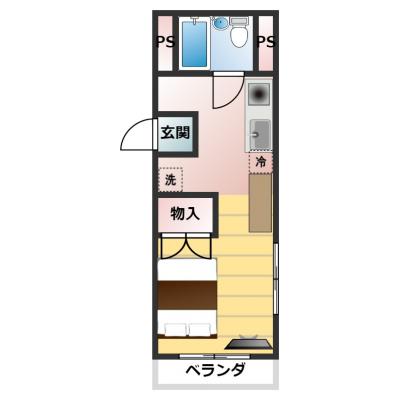 ＜ダブルベッド✨＞ＴＮＳ芦花公園＜芦花公園駅徒歩２分で駅近🚃❗＞＜1月下旬以降空室あり＞の間取り図
