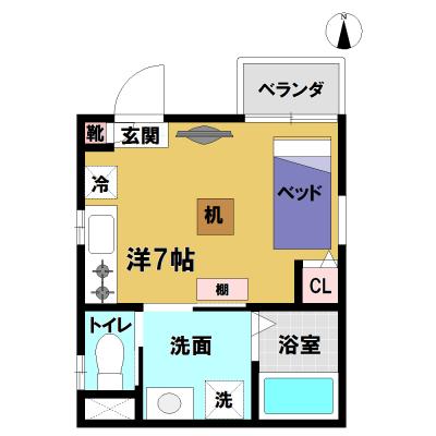 トータスマンスリー練馬Ｏ☆駅近！バス・トイレ別！Wi-Fi無料！の間取り図