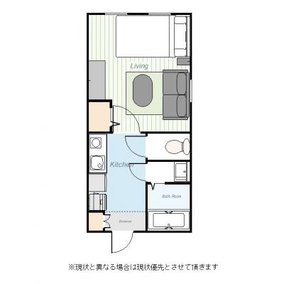 ユニオンマンスリー橋本１　202　1K・セミダブル・くつろぎstyle☆駅周辺は買い物施設充実の間取り図