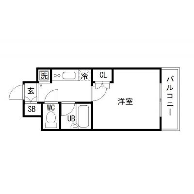 OneLife品川大崎クラウド【▼アートヴィレッジ大崎セントラルタワーまで徒歩圏内！,□バストイレ別,浴室乾燥機】の間取り図