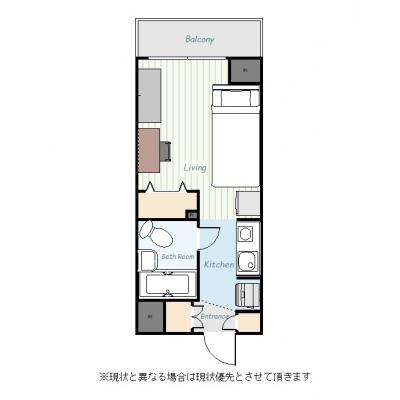 ユニオンマンスリー横浜蒔田１　401　1R・シングル☆の間取り図