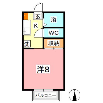 ★★コーポ中原（※禁煙）★★　【さくらマンスリー】玉島のインターネット無料の１Ｋ単身者向け物件です♪の間取り図