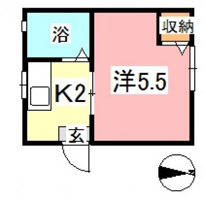 ★★サクラハイツ（※禁煙）★★　【さくらマンスリー】2号線バイパスまでアクセス良好！ネット無料物件です♪の間取り図