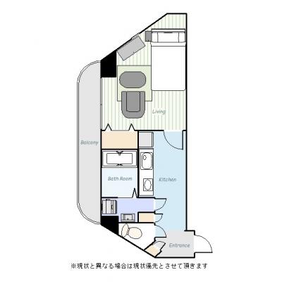 ユニオンマンスリー八王子北野１　205　1K・セミダブル・くつろぎstyle☆◆インターネット固定回線(有線・Wi-Fi)無料の部屋◆の間取り図