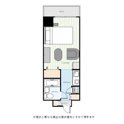 ユニオンマンスリー八王子北野３　218　1R・セミダブル・くつろぎstyle☆の間取り図