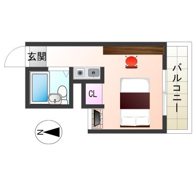 ★Sステイ三宮駅前８階★三宮駅近く★お手頃家賃★テレワークにもオススメ★Wi-Fiレンタルの間取り図