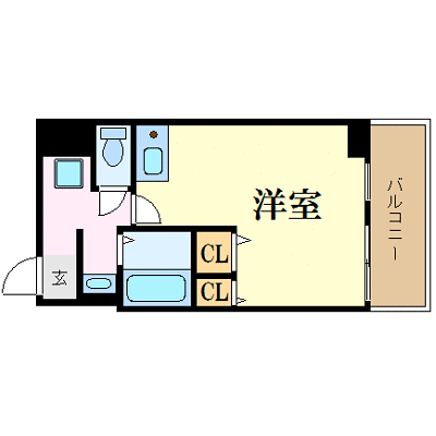 マンスリーリブマックス大阪中之島リバーサイド■【NET対応・独立洗面台・洗浄機能付便座】≪スタンダードシリーズ≫の間取り図