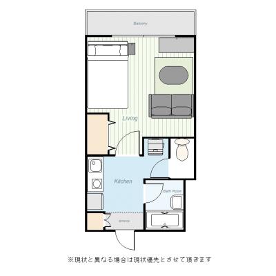 ●2026年4月21日から入居可●ユニオンマンスリー八王子３　503　1K・セミダブル・くつろぎstyle☆オートロック＆浴室乾燥機付きで女性にもオススメの間取り図