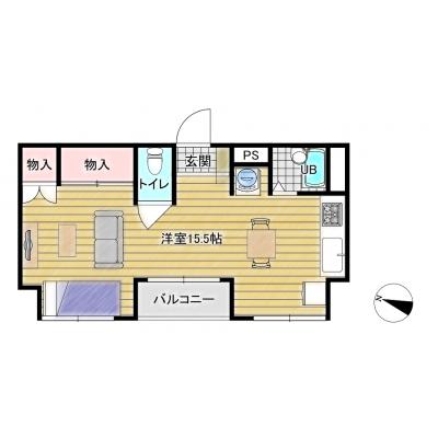 Bizroom／第２山田ビル402　【アクセス◎】駅近・１ＬＤＫ！買物便利！24Hスーパー至近！の間取り図