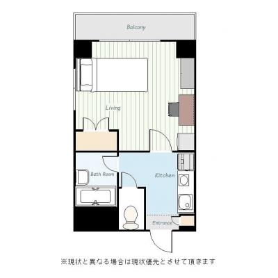 ユニオンマンスリー西八王子１　201　1K・シングル☆人気の角部屋＆２面採光♪オートロック完備♪うれしいバストイレ別♪の間取り図