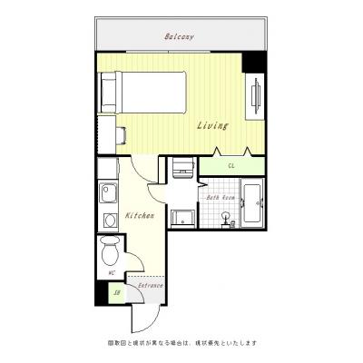 ユニオンマンスリー八王子北野駅前１　202　1K・シングル☆北野駅　徒歩2分／独立洗面台があるお部屋の間取り図