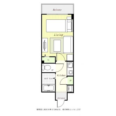 ユニオンマンスリー大宮７　952　1K・シングル・くつろぎstyle☆駅から徒歩7分。バストイレ別の間取り図