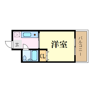 グッドステイ博多祇園駅前■【ライト・NET対応・コインランドリータイプ】の間取り図