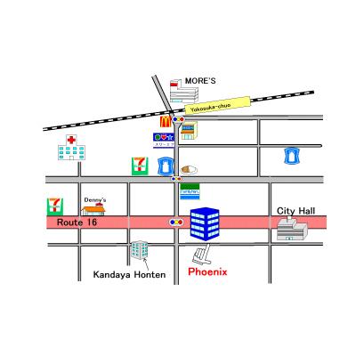神田屋マンスリー／横須賀中央駅徒歩6分！オートロック／フェニックス中央の地図画像
