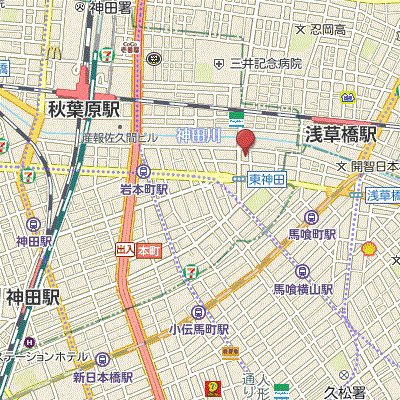 マンスリーリブマックス秋葉原・馬喰町クレイシア□『築浅・1DK30平米・Bタイプ』【Wi-Fi無制限・ローテーブル・ソファ】≪プレミアムシリーズ≫の地図画像