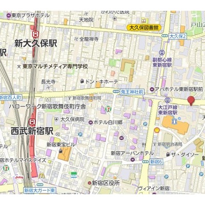 グッドステイ新宿EAST▲『禁煙ルーム・駅1分・築浅・1R・20平米・シモンズベッド』【エグゼクティブ】の地図画像