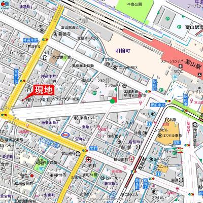 アパマートマンスリー富山駅西　Wi-Fi無料　神通本町　2DKの地図画像