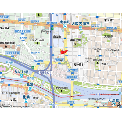 マンスリーライフ南森町2◆OsakaMetro谷町線・堺筋線・JR東西線・京阪利用可能！◆Wi-Fi付き・設備充実◆の地図画像