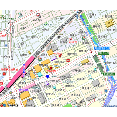 トラスト三宮8【JR三ノ宮駅徒歩4分♪駅近！好立地！】の地図画像