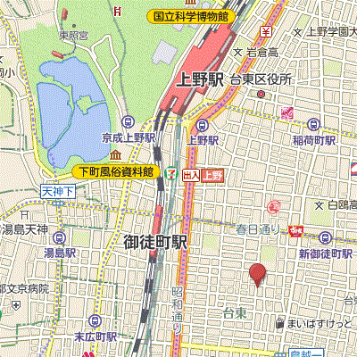 マンスリーリブマックス御徒町駅前スカイガーデン◎『1K・25平米・築浅』【Wi-Fi無料・ローテーブル・ソファ】≪プレミアムシリーズ≫の地図画像