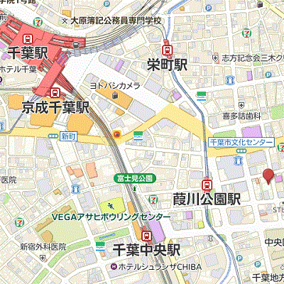 グッドステイ千葉中央ロイジェント『駐車場有・Wi-Fi無制限・大浴場・フィットネス・ラウンジ』■《1K・31平米・SIC・ソファ・HLタイプ・ロフト付き》【エグゼクティブ】の地図画像