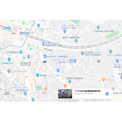 7　minutes　walk　from　Otsuka　Station,　foreign　people　welcome,　room　share　OK,　fully　furnishedの地図画像