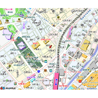 トラスト神戸5【JR神戸駅徒歩5分♪　Wi-Fi無料★】の地図画像
