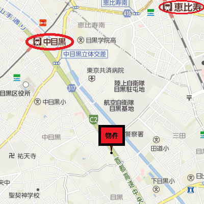 グッドステイ中目黒・山手通り■【ベーシック・浴室乾燥付】の地図画像