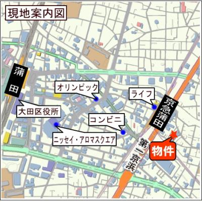 シティマンスリー蒲田・カサデリック　Fタイプ【光インターネット（WIFI）無料】【独立洗面】【オートロック】【ALSOKセキュリティ】【デザイナーズマンション】の地図画像