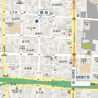 グッドステイ天満橋南パークサイド■『44平米・1LDK』【ハイクラス・ツインベット・ソファタイプ】の地図画像