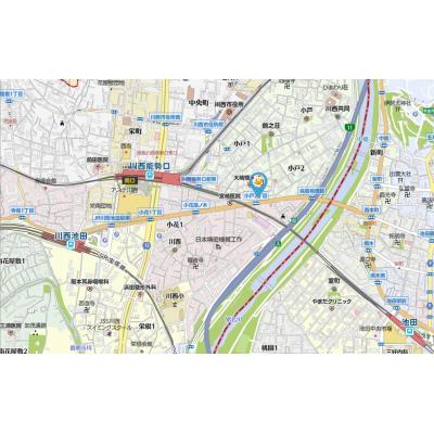 マンスリーライフ川西◆人気の川西エリア！ゆったり1SKタイプ♪【3駅利用可能】の地図画像
