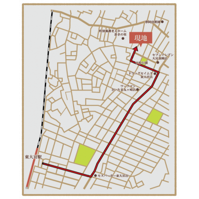 Bizroom／パークビュー弐番館104　【インターネット無料】敷地内駐車場あり！おしゃれな欧風インテイリア！の地図画像