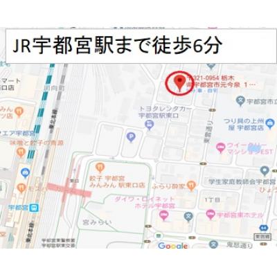 エスポワールハイツABタイプ　JR宇都宮駅東口徒歩５分！シンプルイズベストなお部屋です。の地図画像