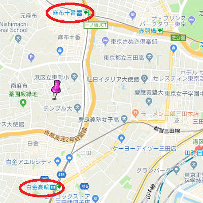 グッドステイ麻布十番SOUTH▲『禁煙ルーム・1K・25平米・Wi-Fi無制限・ローテーブル・ソファ』【デラックス】の地図画像