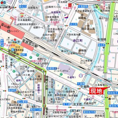 アパマートマンスリー富山駅 千歳町 Wi-Fi無料 1K (abb)の地図画像