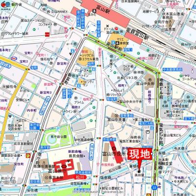 アパマートマンスリー富山駅南 桜木町 Wi-Fi無料 1LDK (ec)の地図画像