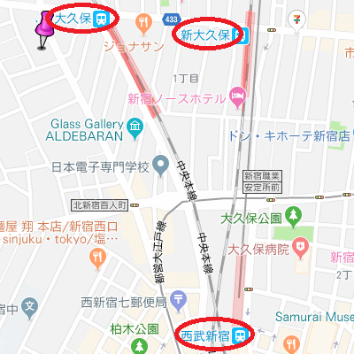 マンスリーリブマックス新宿ガリシアNorth■『禁煙ルーム・25平米・駅3分』【独立洗面・浴室乾燥付】≪エクセレントシリーズ≫の地図画像