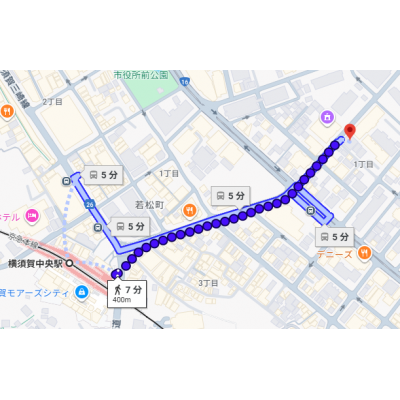 東都マンスリー横須賀（プラーズ日ノ出町）【Wifi無料！横須賀中央駅駅徒歩5分！】の地図画像