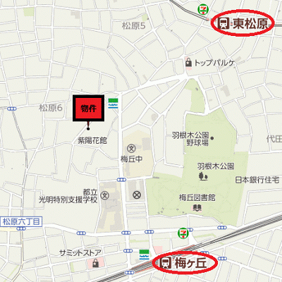 グッドステイ世田谷松原■『禁煙ルーム・25平米・独立洗面』【ベーシック】の地図画像