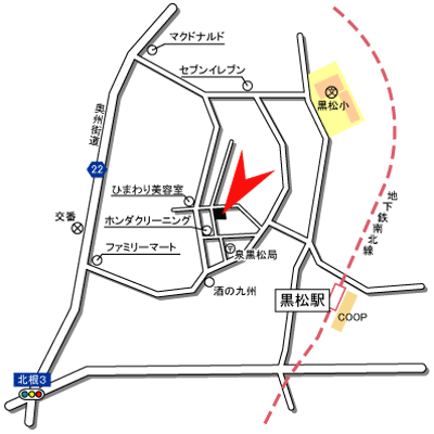 ピースフル黒松2階の地図画像