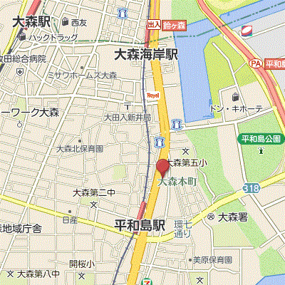 グッドステイ大森本町キューブ◎『禁煙ルーム・1K・20平米・駅4分・独立洗面・浴室乾燥付』【ハイクラス】の地図画像