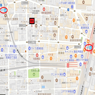 グッドステイ蒲田WESTパレス■『禁煙ルーム・独立洗面・浴室乾燥付』【ハイクラス】の地図画像