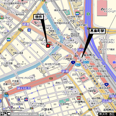マンスリーリブマックス横浜・高島町駅前プラザ1号館■『禁煙ルーム・1R・25平米・駅3分』【3点UB】≪スマートシリーズ≫の地図画像