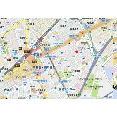 トラスト三宮28【三宮駅まで徒歩圏内　設備充実の築浅物件】の地図画像