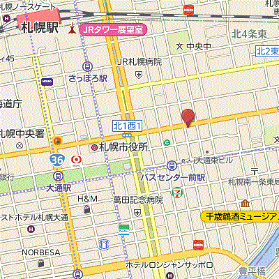 マンスリーリブマックス札幌・大通りスクエアレジデンス☆『禁煙ルーム・1LDK・33平米』【独立洗面・ローテーブル・ソファ】≪スタンダードシリーズ≫の地図画像