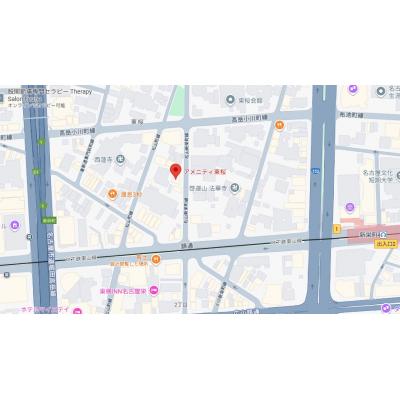 女性専用　アメニティ東桜　マンスリー　高速Wi-Fi完備・東山線 新栄町駅 徒歩6分・桜通線 高岳駅 徒歩5分の地図画像