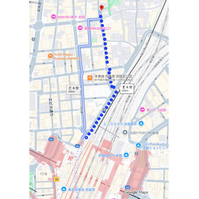 アニメの部屋‗池袋駅‗徒歩6分‗Wi-Fi完備‗飲食店も多の地図画像