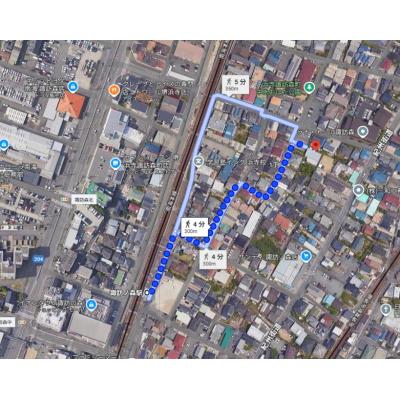 【✨🏰新築物件🏰✨】諏訪ノ森駅5分🚉イオンや100均もすぐ近くの便利物件♪家具家電付き🎏の地図画像