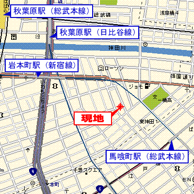 マンスリーリブマックス東神田・馬喰町WESTヴィレ☆『禁煙ルーム・1R・33平米・駅5分』【1名入居限定】≪スタンダードシリーズ≫の地図画像