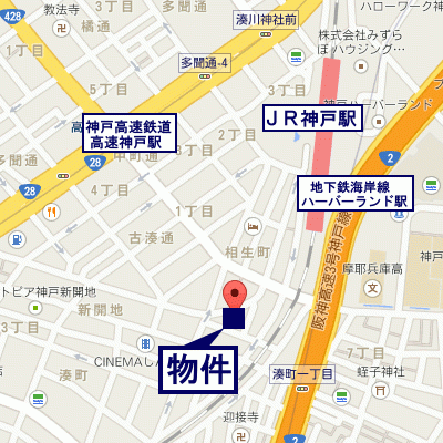 グッドステイ神戸駅前シュープリーム◆【ペット・ハイクラス・2014年築・駅4分・洗浄機能付便座】の地図画像